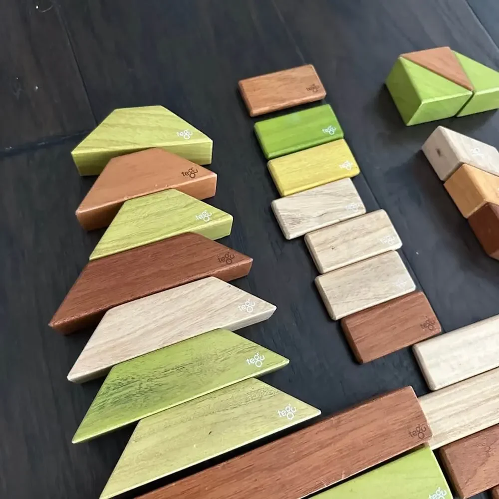 52 Piece Set Magnetic Wooden Blocks Tegu Classics